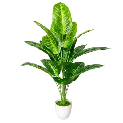 Image of AIVORIUY Fake Plants Large Artificial Tree Leaves Faux in Pot for Indoor Outdoor House Floor Home Office Farmhouse Bedroom Garden Modern Decor Housewarming Gift (80cm Tropical Bird of Paradise)