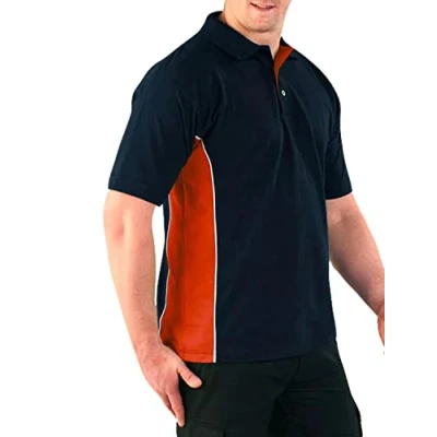 Image of True Face Mens Polo Shirt Plain Tshirt Short Sleeve Summer Work Pique T Workwear Adult Tee Classic Casual PK Top Navy Red S