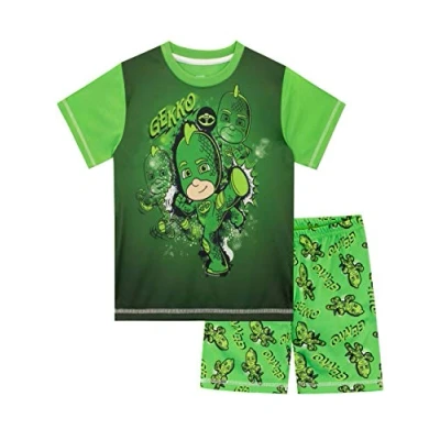 Image of PJ Masks Boys Gekko Short Pyjamas Green Age 7 to 8 Years