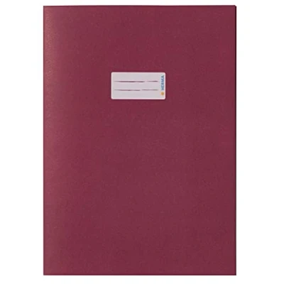 Image of HERMA 7047 Notebook Covers A4 Paper Wine Red, Pack of 10, with Labelling Field Made Extremely Strong and Rich Colours, Exercise Book Cover Set for School Notebooks, Coloured