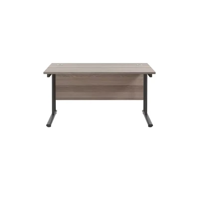 Image of Jemini Rectangular Double Upright Cantilever Desk 1200x800x730mm Grey Oak/Black KF823032