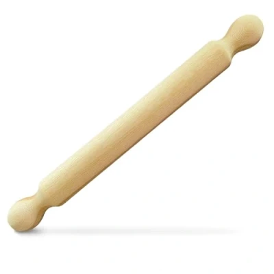 Image of Dexam Beech Wood Rolling Pin 40cm Smooth, Durable Wooden Roller for Baking Pastry, Dough, and Cookies Perfect Professional Home Kitchens, Beige
