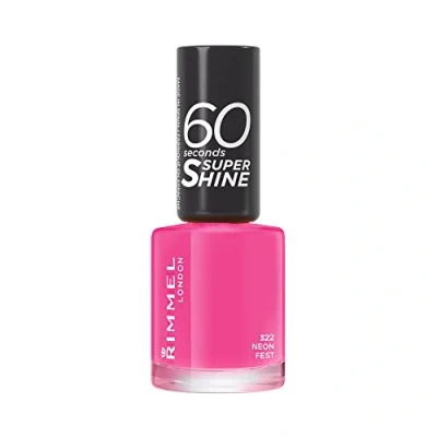 Image of Rimmel London Rita Ora 60 Seconds Super Shine Nail Polish, Packaging May Vary, Neon Fest, 8 ml (Pack of 1)