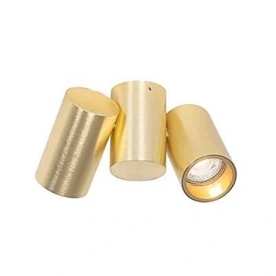 Image of Qazqa Design Spotlight Ceiling Brass 2 Light Adjustable Michael Suitable for LED GU10 Way Steel Surface Mounted spotway Living Room I Kitchen Bedro