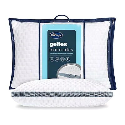 Image of Silentnight Geltex Support Pillow Luxury Firm Responsive Pressure Relief for Neck and Shoulder Pain Ideal Stomach, Back Side Sleepers