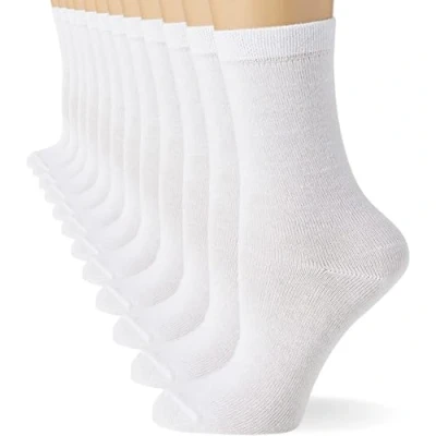 Image of FM London (12 Pack) Boys &amp; Girls School Socks Comfortable Kids with Ergonomic Fit Grey, Seamless Children Durable Design, White, 9 12 UK