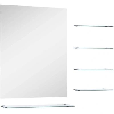 Image of vidaXL Wall Mirror with 5 Shelves Silver 50x60 cm