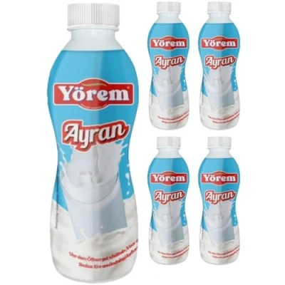 Image of By Pufai Grocery, Yorem Ayran Natural Yoghurt Drink Traditional Turkish 700 millimeter x 5 Bottles