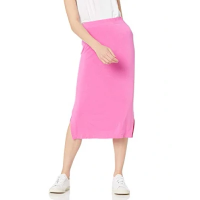 Image of Amazon Essentials Women&#039;s Pull on Knit Midi Skirt (Available in Plus Sizes), Bright Pink, L