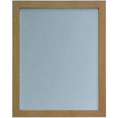 Image of FRAMES BY POST 25mm wide H7 Oak Picture Photo Frame with Blue Backing Board A4