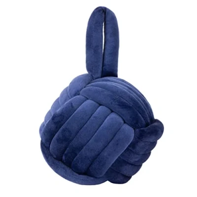Image of furn. Knot Entwined Velvet Doorstop, Navy