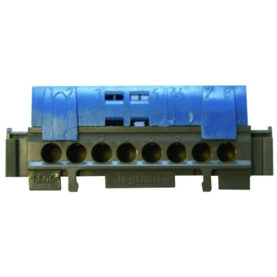 Image of Legrand 004842 Terminal Strip 25 mm² 8 x 16 Blue