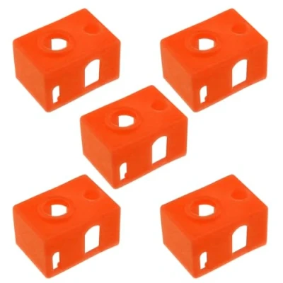 Image of Be In Your Mind 5pcs 3D Printer Heater Block Silicone Socks Cover Compatible with E3D V6 PT100 Extruder Hotend Protective Sock Orange