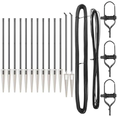 Image of vidaXL Fence Posts with Spike 13 pcs Ø32 mm 80 cm Galvanised Steel