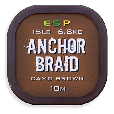 Image of ESP ANCHOR BRAID GRAVEL BROWN HEAVYWEIGHT 15LB 10 METRES SPOOL.