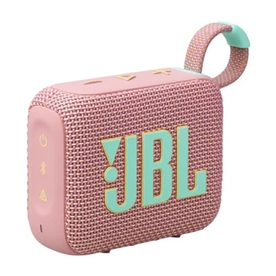 Image of JBL GO 4 Ultra Portable Bluetooth Speaker with Big Pro Sound and Punchy Bass, PlaytimeBoost, Waterproof Design 7 Hour Playtime, Pink