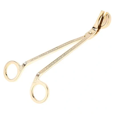 Image of Oumefar Candle Wick Trimmer Cutter Clipper Snuffer Heart Clip Scissors Tool for Wedding Ceremony Church(Gold)