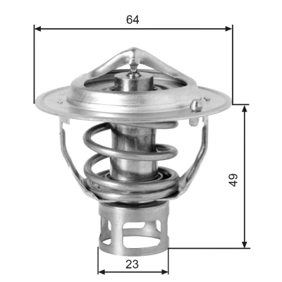 Image of 2120042L00, 2120042L01, 21200V5010, 21200V5015 Engine thermostat GATES TH04077 77C without housing NISSAN: 300ZX Coupe