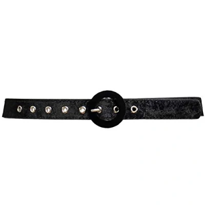 Image of Zac&#039;s Alter Ego 2.8cm Black Suede Belt with Round Buckle