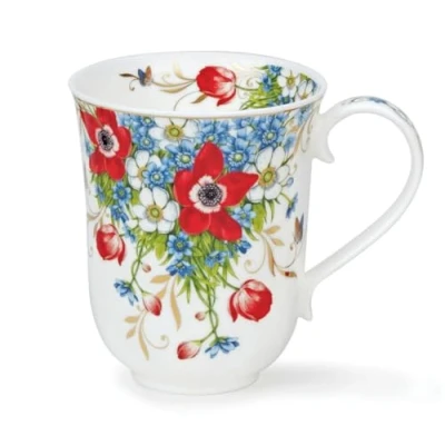 Image of DUNOON Braemar 0.33 Litre Fine Bone China Mug Vintage Garden (Anemone)