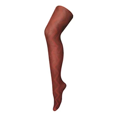 Image of Sock Snob Ladies Thick Coloured 80 Denier Opaque Patterned Winter Fashion Tights (18 24 UK 48&quot;/54&quot; (XL), Weave Red)