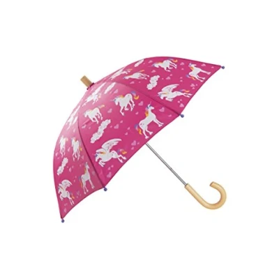 Image of Hatley Girl&#039;s Printed Umbrella, Rainbow Unicorns, One Size