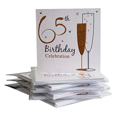 Image of 65th Birthday Party Invitations {Holographic} 36 Multipack Cards With Envelopes