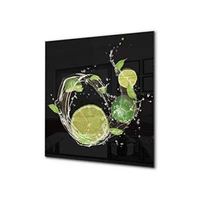 Image of Concept Crystal Stylish Tempered Glass backsplash kitchen splashback upstand BS09 Water splash Series: Lime In 5