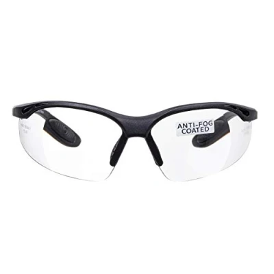 Image of voltX &#039;Constructor&#039; Safety READERS (Clear +2.5 Dioptre) Full lens Reading Glasses UKCA &amp; CE EN166f certified Wraparound Style Includes Cord with headstop + UV400 anti fog coated