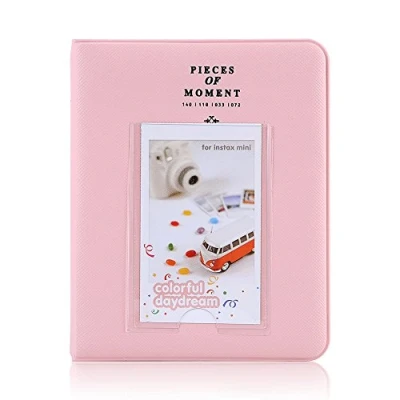 Image of Mini Photo Album, Pink 60mm x 85mm 64 Pockets 3 Inch Book Album for Fuji Instax 8 7s 25 50s 90