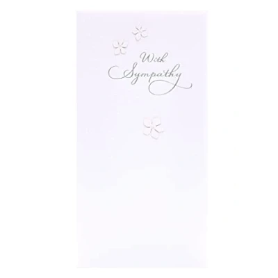 Image of UK Greetings Sympathy/Thinking of You Card For Him/Her/Friend With Envelope White Flower Design