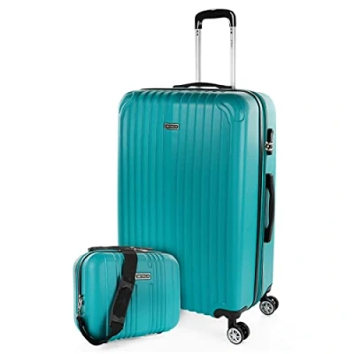 Image of ITACA Rigid Suitcase Medium Size ABS 65cm Hard Shell Lightweight 20kg with Combination Lock and Resistant Travel Suitcase, Mint Green