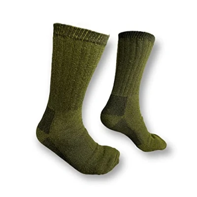 Image of ZRWASKA® 2 Pairs Men&#039;s Merino Wool Warm Thermal socks Winter Outdoor Walking &amp; Indoor Gray Charcoal Thick Hiking Sock Men Military Army Size UK 6 11