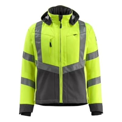 Image of Mascot 15502 246 1718 Blackpool Safe Supreme Water Repellent Fleece on Inner Side Class 3 Softshell Jacket, Size 2XL, Hi Vis Yellow/Dark Anthracite