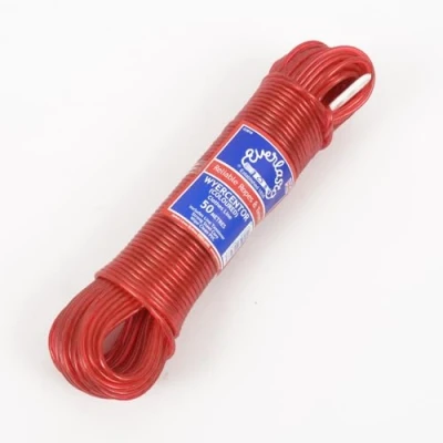 Image of 30M Quality Everlasto &#039;Wyercentor&#039; Steel Core Coloured Clothes/Washing Line 3.5mm Thick (RED)