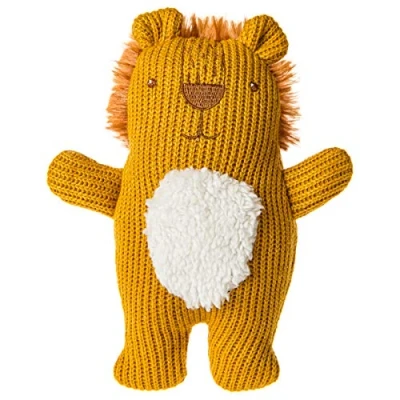 Image of Mary Meyer Knitted Nursery Rattle Soft Toy, 18 Centimetres, Lion