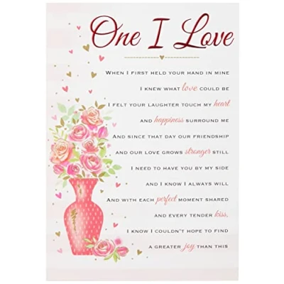 Image of Piccadilly Greetings Heartfelt Wishes Sentimental Birthday Card One I Love 9 x 6 inches Regal Publishing, C80699