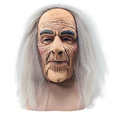 Image of Bristol Novelty BM248 Creepy Old Man Mask and Hair, Mens, Multi Coloured, One Size