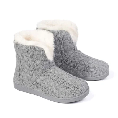 Image of Dunlop Ladies Slippers Comfortable Booties Quality Ankle Memory Foam Boots Indoor Outdoor with Non Slip Sole (Mia Grey, UK Footwear Size System, Adult, Women, Numeric, Medium, 6)