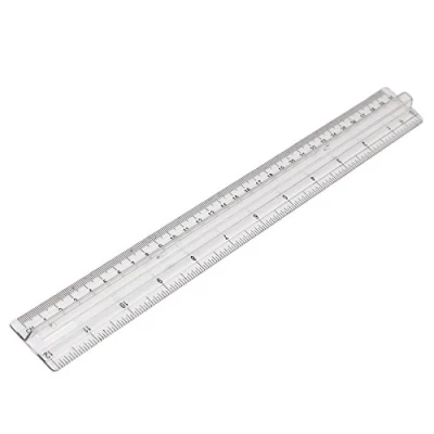 Image of 30cm/12&quot; Clear Ruler Technical Drawing Raised Finger Grip