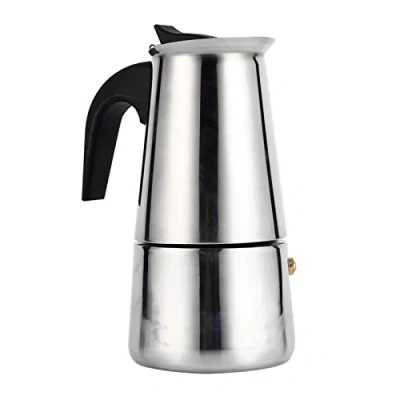 Image of Jenngaoo Espresso Coffee Maker, 2/4/6/9 Cups Portable Stainless Steel Moka Pot Italian Shot Maker for Gas, Stovetop and Induction Cookers(4 200ml)