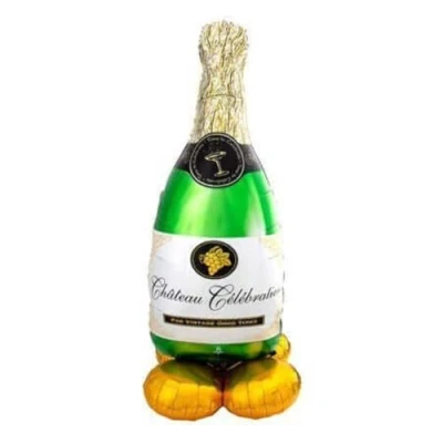 Image of Amscan Anagram 8312011 Bubbly Wine Bottle Airloonz Air Filled Foil Balloon 55&quot;