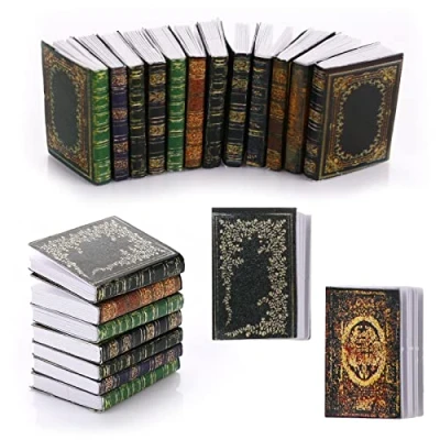 Image of Molain Miniatures Dollhouse Books, Mini Books Accessories 1:12 Decoration for Study Room Bedroom Library (12 Pcs B) (511783 UK)