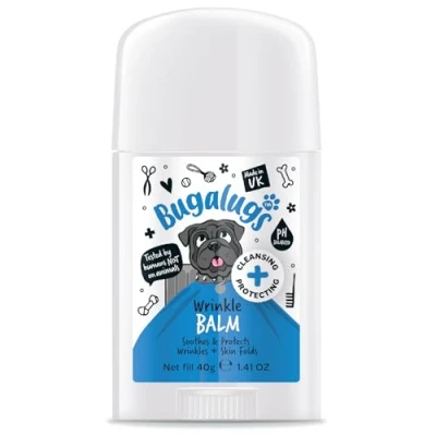 Image of BUGALUGS nose &amp; Paw Balm for Bulldogs, French wrinkly dogs cats. itchy wrinkle folds, paws anti itch dog skin relief. Great remedies (40g Stick)