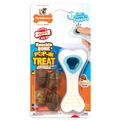 Image of Nylabone Puppy Power Chew Toys Long Lasting for Powerful Chewers Interactive Treat Puppy, Blue