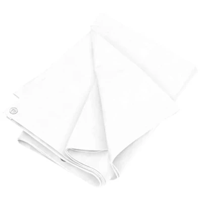 Image of vidaXL Heavy Duty Tarpaulin 180 g/m², Durable High Density Polyethylene Material with Aluminum Eyelets, Weather Resistant, White, Size: 3x3 m