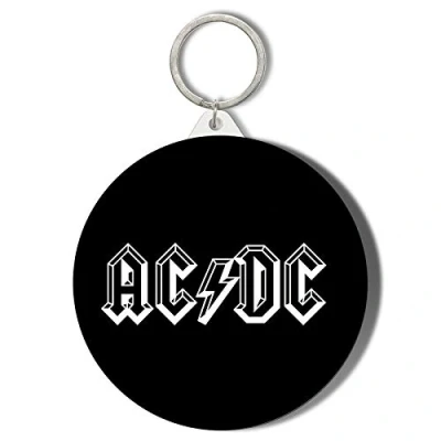 Image of Gift Insanity CLASSIC AC/DC LETTERING BLACK BACKGROUND 45mm Keyring