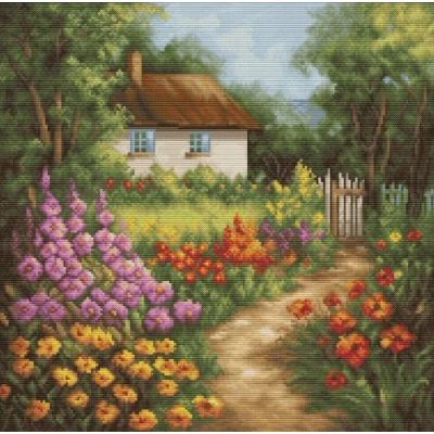 Image of Luca S Cross Stitch Kit The Country House, BU5029, Counted for Adults, Needlecraft and Embroidery
