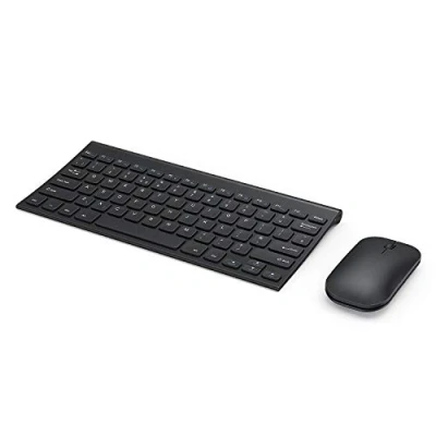 Image of Seenda Small Wireless Keyboard and Mouse, Ultra Compact Rechargeable USB Mouse Combo with Portable Size Low Profile Keys for Windows XP/7/8/10/11 Laptop Computer, Black