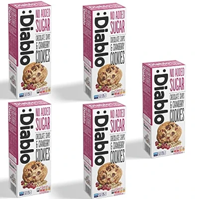 Image of Diablo Chocolate Chips and Cranberry Cookies No Added Sugar Sweetened with Maltitol 135g (Pack Of 5)